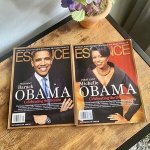 (2) Essence Magazines -Special C.E. :56-Page Tribute- Michelle and Barack Obama